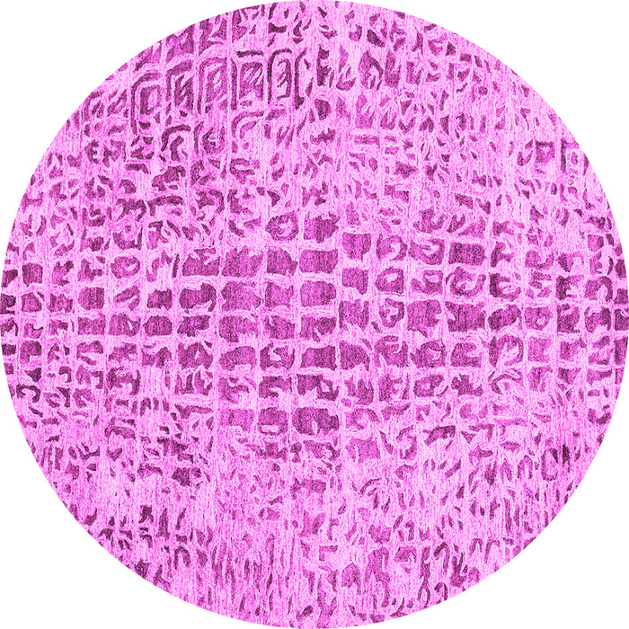 Round Machine Washable Abstract Pink Contemporary Rug, wshcon2605pnk