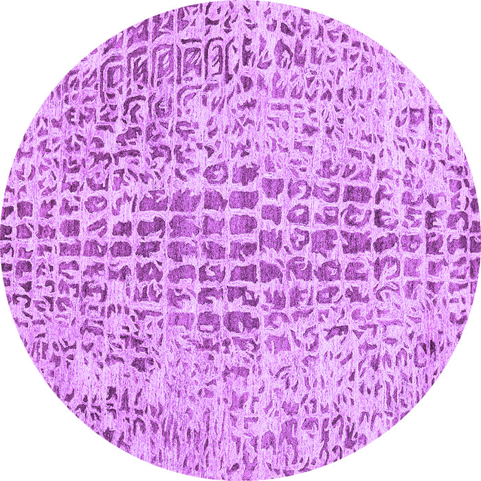 Round Abstract Purple Contemporary Rug, con2605pur
