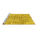 Sideview of Machine Washable Abstract Yellow Contemporary Rug, wshcon2605yw