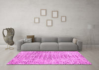 Machine Washable Abstract Pink Contemporary Rug, wshcon2605pnk