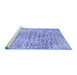 Sideview of Machine Washable Abstract Blue Contemporary Rug, wshcon2605blu