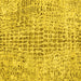 Square Machine Washable Abstract Yellow Contemporary Rug, wshcon2605yw