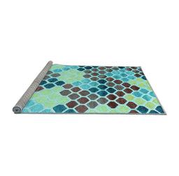 Sideview of Machine Washable Abstract Light Blue Contemporary Rug, wshcon2606lblu