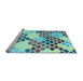 Sideview of Machine Washable Abstract Light Blue Contemporary Rug, wshcon2606lblu