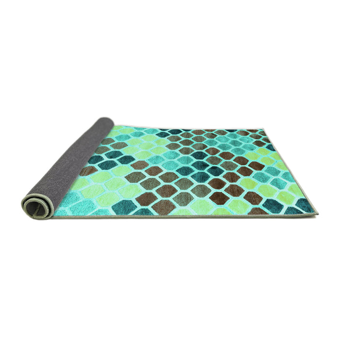 Sideview of Abstract Turquoise Contemporary Rug, con2606turq