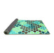 Sideview of Abstract Turquoise Contemporary Rug, con2606turq