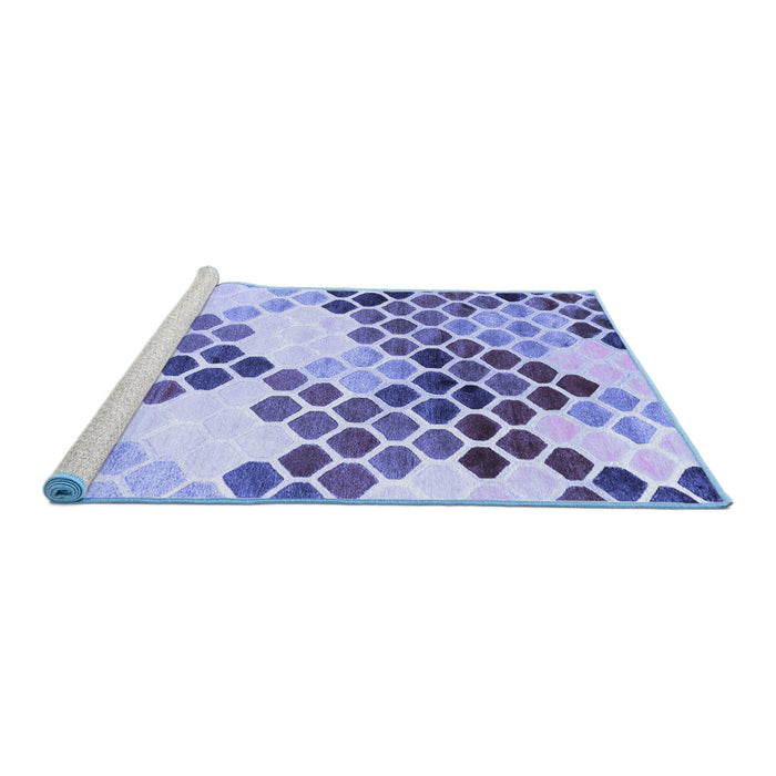 Sideview of Machine Washable Abstract Blue Contemporary Rug, wshcon2606blu