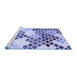 Sideview of Machine Washable Abstract Blue Contemporary Rug, wshcon2606blu