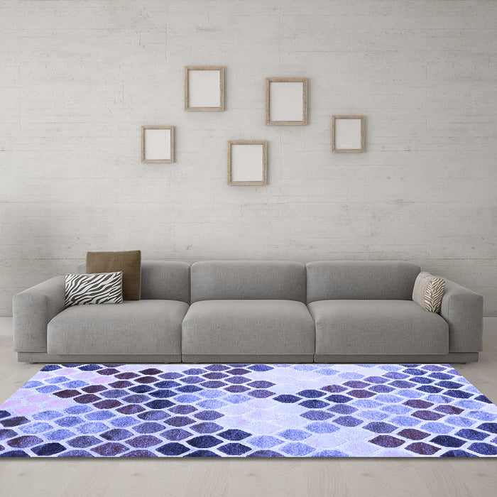 Machine Washable Abstract Blue Contemporary Rug in a Living Room, wshcon2606blu