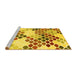 Sideview of Machine Washable Abstract Yellow Contemporary Rug, wshcon2606yw