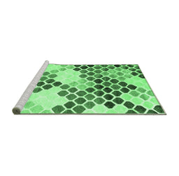 Sideview of Machine Washable Abstract Emerald Green Contemporary Area Rugs, wshcon2606emgrn