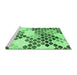 Sideview of Machine Washable Abstract Emerald Green Contemporary Area Rugs, wshcon2606emgrn