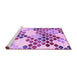 Sideview of Machine Washable Abstract Purple Contemporary Area Rugs, wshcon2606pur