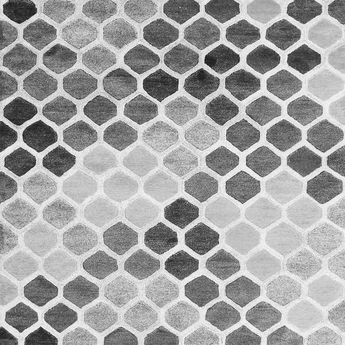 Serging Thickness of Machine Washable Abstract Gray Contemporary Rug, wshcon2606gry