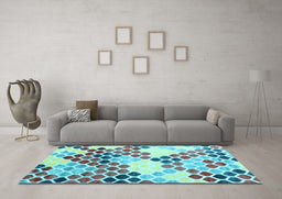Machine Washable Abstract Light Blue Contemporary Rug in a Living Room, wshcon2606lblu
