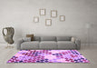 Machine Washable Abstract Purple Contemporary Area Rugs in a Living Room, wshcon2606pur