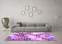 Machine Washable Abstract Purple Contemporary Rug, wshcon2606pur