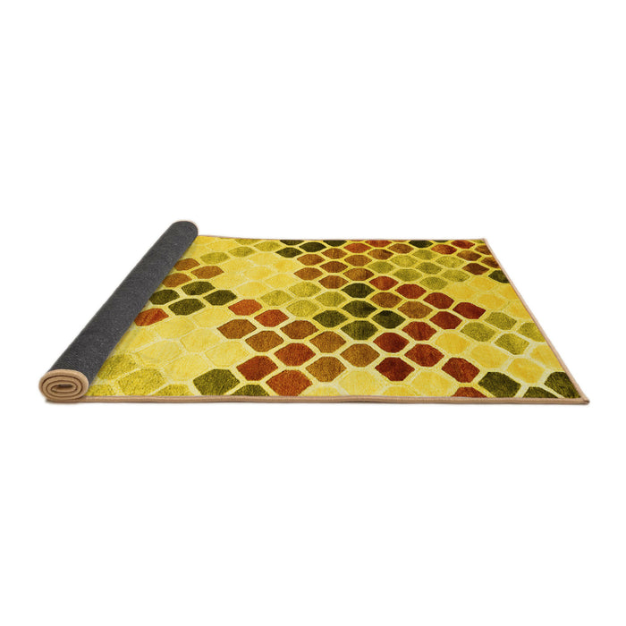 Sideview of Abstract Yellow Contemporary Rug, con2606yw