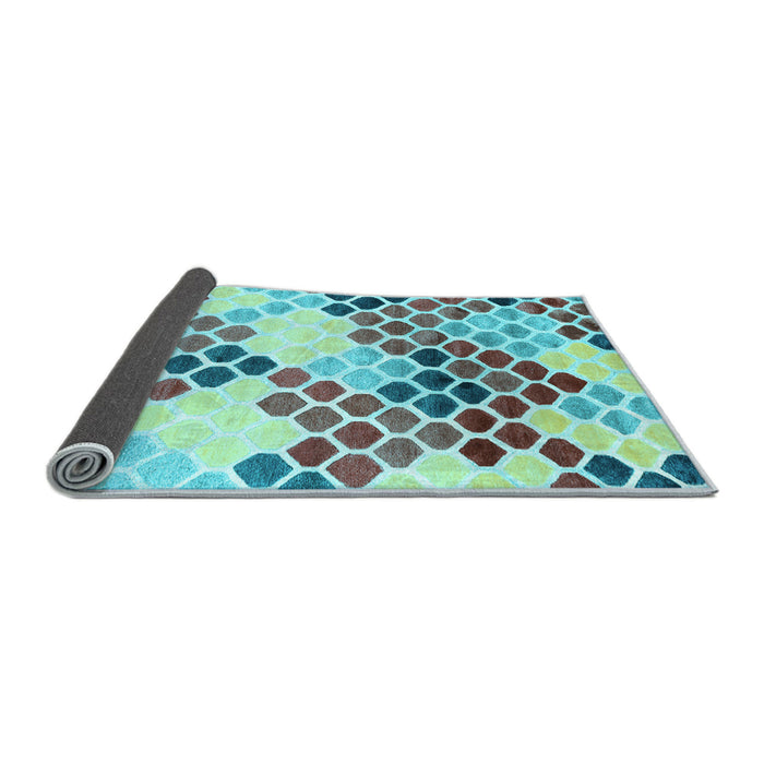 Sideview of Abstract Light Blue Contemporary Rug, con2606lblu