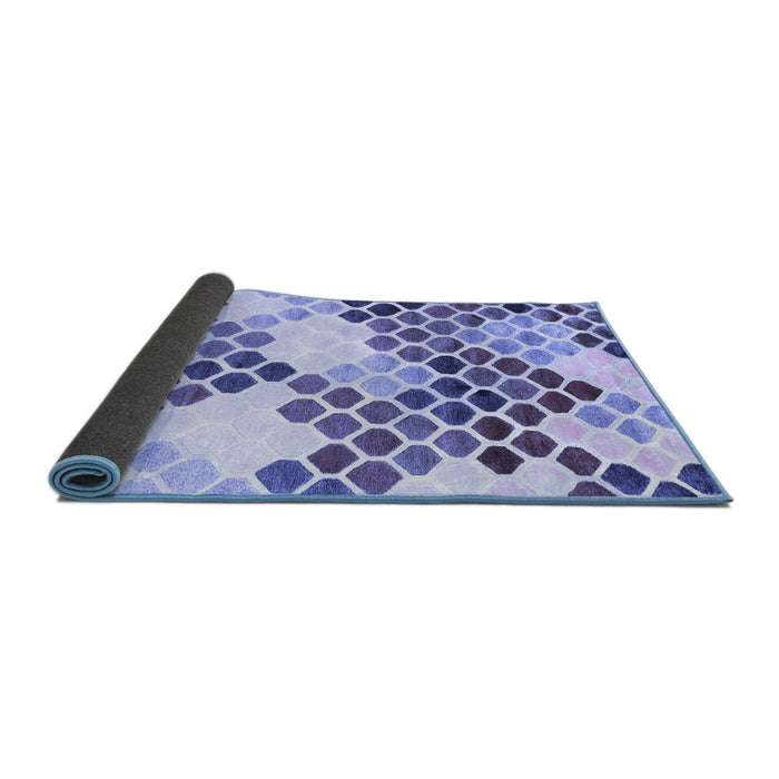 Sideview of Abstract Blue Contemporary Rug, con2606blu