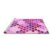 Sideview of Machine Washable Abstract Pink Contemporary Rug, wshcon2606pnk