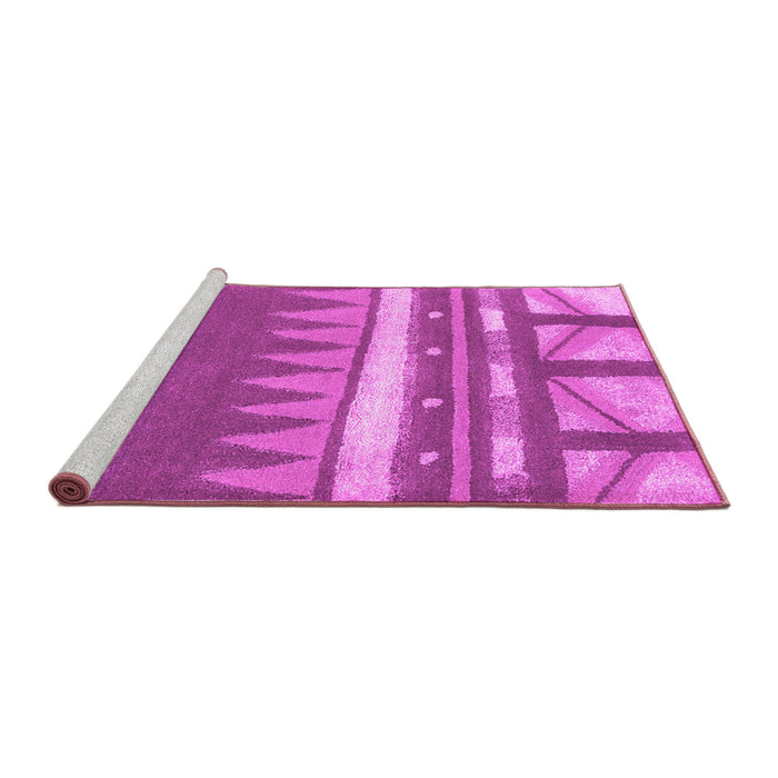Sideview of Machine Washable Abstract Pink Contemporary Rug, wshcon2607pnk