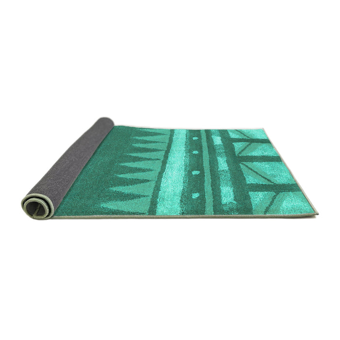 Sideview of Abstract Turquoise Contemporary Rug, con2607turq