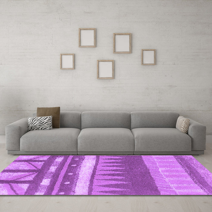 Machine Washable Abstract Purple Contemporary Area Rugs in a Living Room, wshcon2607pur