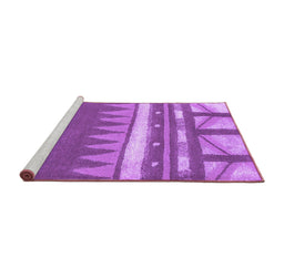 Sideview of Machine Washable Abstract Purple Contemporary Area Rugs, wshcon2607pur