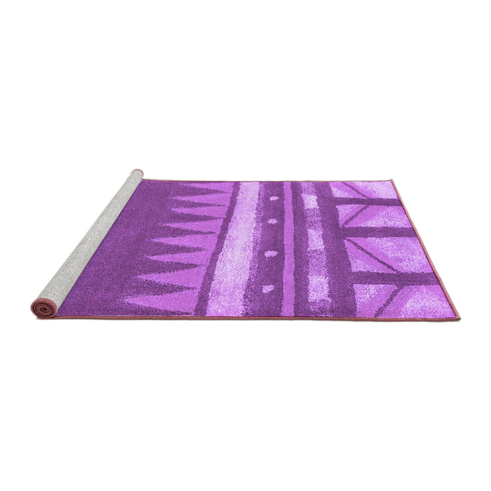 Sideview of Machine Washable Abstract Purple Contemporary Area Rugs, wshcon2607pur