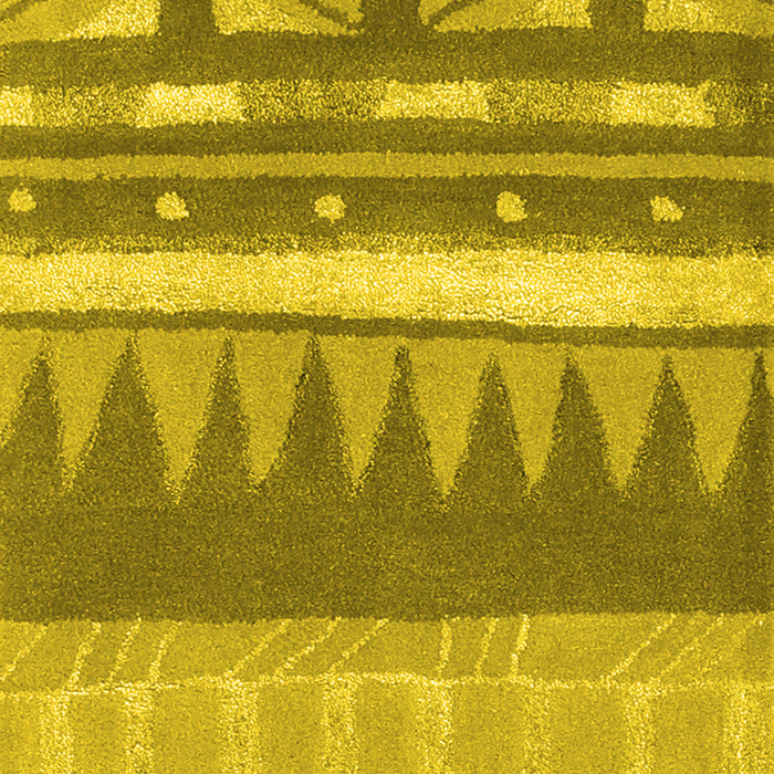 Abstract Yellow Contemporary Rug, con2607yw