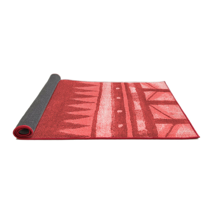Abstract Red Contemporary Area Rugs
