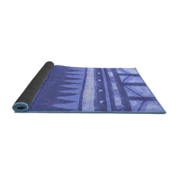 Sideview of Abstract Blue Contemporary Rug, con2607blu