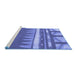 Sideview of Machine Washable Abstract Blue Contemporary Rug, wshcon2607blu