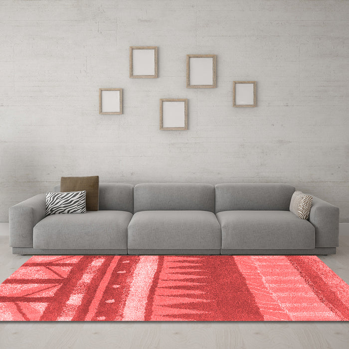 Contemporary Red Washable Rugs