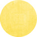 Round Solid Yellow Modern Rug, con2608yw