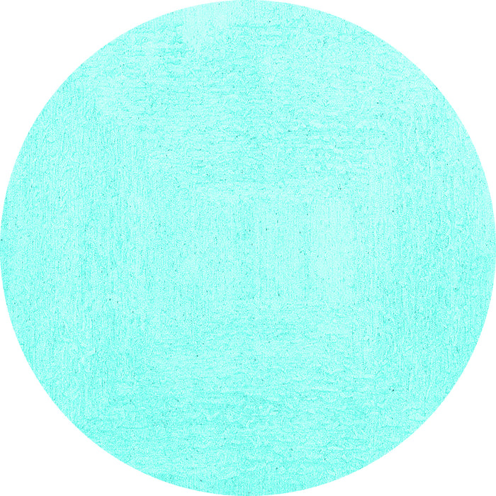 Round Solid Turquoise Modern Rug, con2608turq