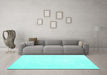 Machine Washable Solid Turquoise Modern Area Rugs in a Living Room,, wshcon2608turq