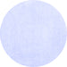 Round Solid Blue Modern Rug, con2608blu