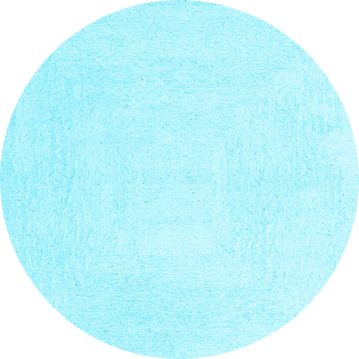 Round Machine Washable Solid Light Blue Modern Rug, wshcon2608lblu
