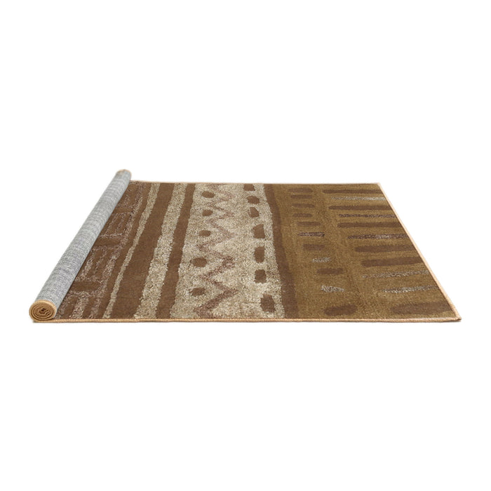 Serging Thickness of Machine Washable Contemporary Saddle Brown Rug, wshcon2609