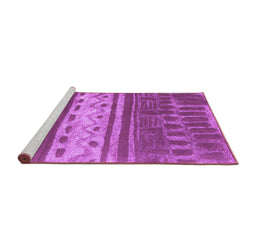 Sideview of Machine Washable Southwestern Purple Country Area Rugs, wshcon2609pur