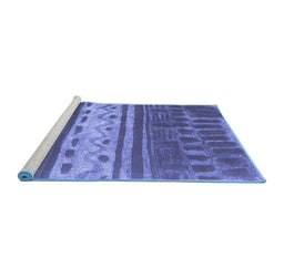Sideview of Machine Washable Southwestern Blue Country Rug, wshcon2609blu