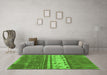 Machine Washable Southwestern Green Country Area Rugs in a Living Room,, wshcon2609grn