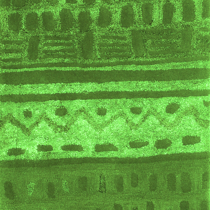 Serging Thickness of Machine Washable Southwestern Green Country Area Rugs, wshcon2609grn