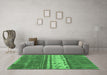 Machine Washable Southwestern Emerald Green Country Area Rugs in a Living Room,, wshcon2609emgrn