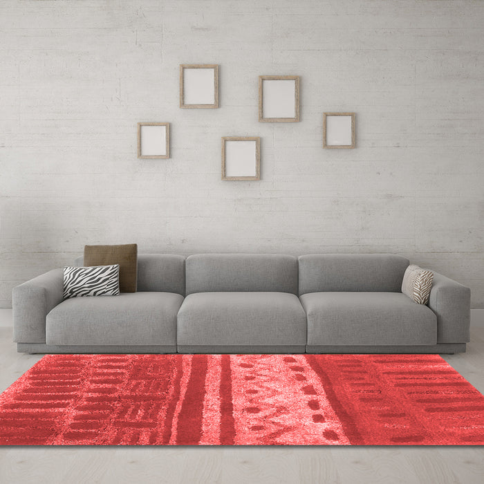 Country Red Washable Rugs