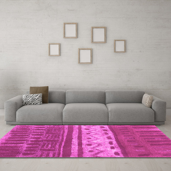 Machine Washable Southwestern Pink Country Rug in a Living Room, wshcon2609pnk