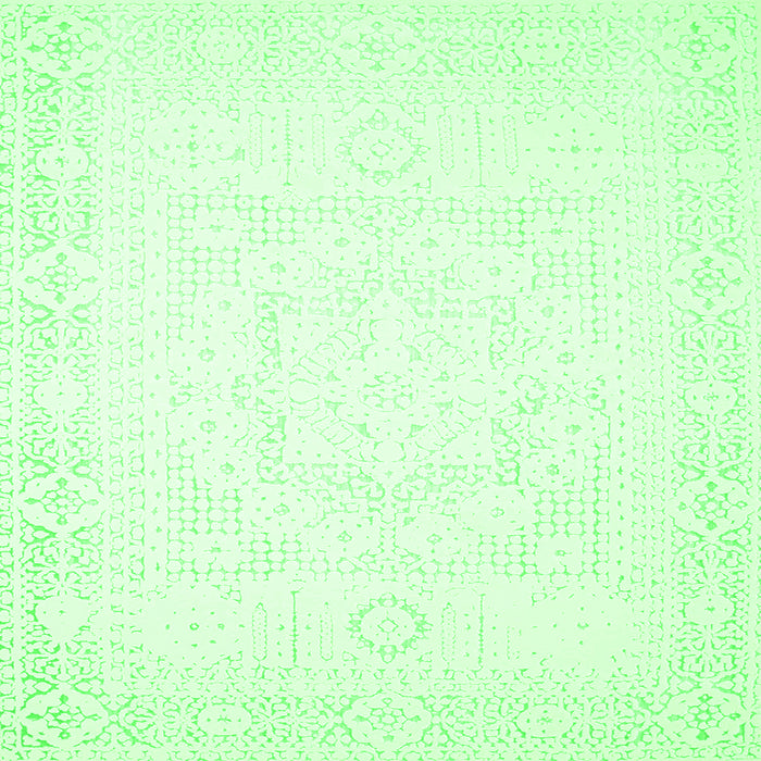 Round Machine Washable Solid Green Modern Area Rugs, wshcon260grn