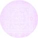 Round Solid Purple Modern Rug, con260pur